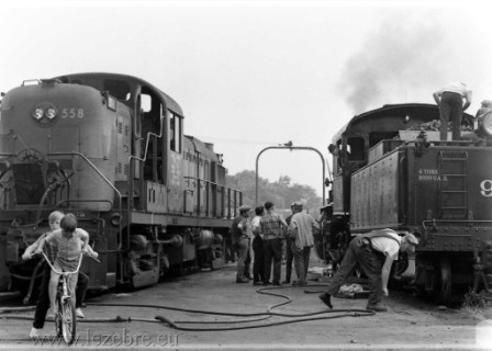 train Connecticutt Valley 2-8-0 #97 on a fan trip on the old New Haven, through Danbury, Conn