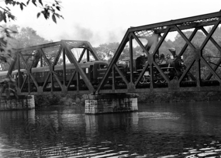 train Connecticutt Valley 2-8-0 #97 on a fan trip on the old New Haven, through Danbury, Conn