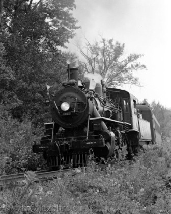 train Connecticutt Valley 2-8-0 #97 on a fan trip on the old New Haven, through Danbury, Conn